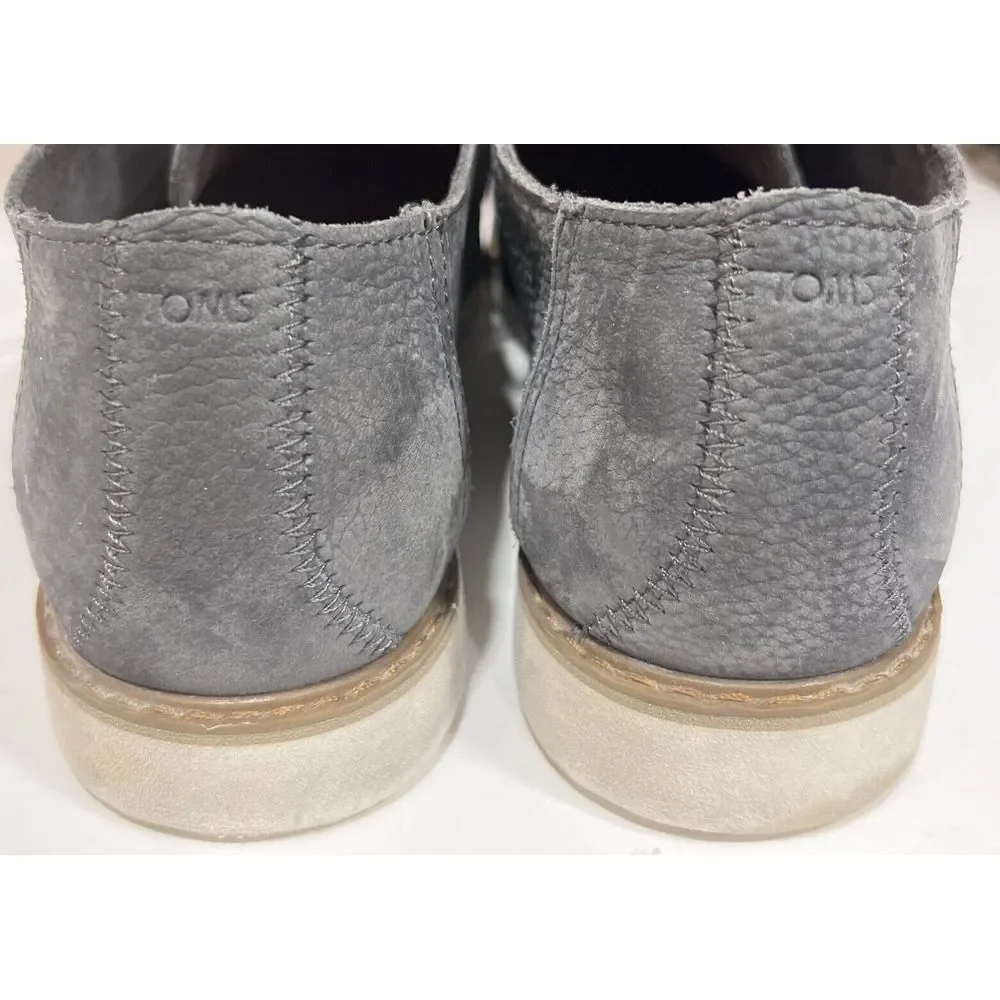 Toms Preston‎ Nubuck Mens Oxford Lace Plain Toe Grey 10011586 Size 11